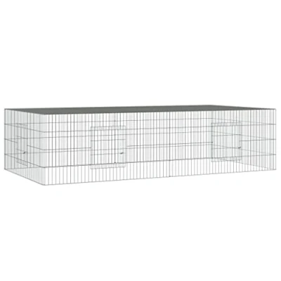 Afbeelding van vidaXL Konijnenkooi met 2 panelen 220x110x55 cm gegalvaniseerd ijzer