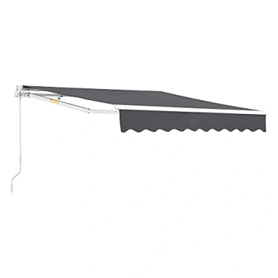 Afbeelding van Zonnescherm luifel handbediend met knikarm 300x250 cm donkergrijs