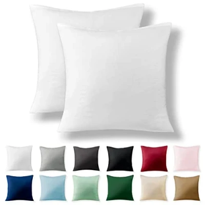 Afbeelding van Alreya Renforcé set van 2 kussenslopen 60 x cm 100% katoen met YKK ritssluiting, superzachte kussensloop, kussenhoes, Oeko Tex® standaard gecertificeerd, Wit, alleen kussensloop