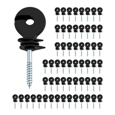 Afbeelding van QWORK® 60 stuks ringisolatoren, isolator elektrische omheining, voor touwen, draden en strengen.