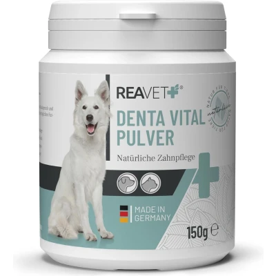 Afbeelding van ReaVET Denta Vitaal Poeder voor Honden en Katten Reiniging verzorging van tanden tandvlees Tandplak steen worden verminderd 150g