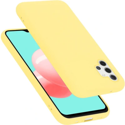 Afbeelding van Cadorabo Hoesje geschikt voor Samsung Galaxy A32 5G in LIQUID GEEL Beschermhoes gemaakt van flexibel TPU silicone Case Cover
