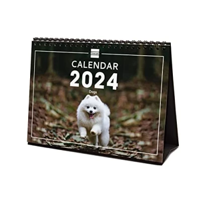 Afbeelding van Finocam, 2024 muurkalender met afbeeldingen, voor kantoor, januari december (12 maanden), internationaal, honden