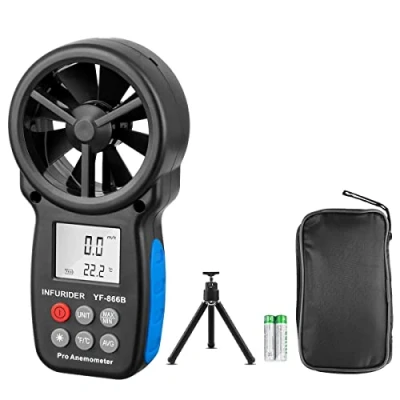 Afbeelding van INFURIDER YF 866B Digitale windmeter met lcd display, windtemperatuurmeetsnelheid voor surfen, zeilen, vissen, drone