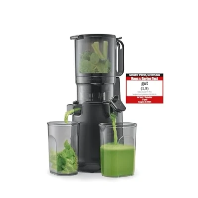 Afbeelding van CASO Juice Fit Pro Slow Juicer, zachte en sapcentrifuge door laag toerental (40 omw/min), Fill&#039;n grote vulopening met een diameter van 130 mm voor