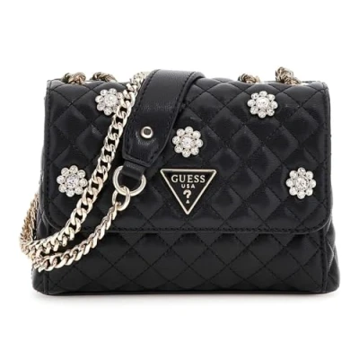 Afbeelding van GUESS Schoudertas Avondtas Everlee Mini Convertible Xbody Flap Bag Black Zwart