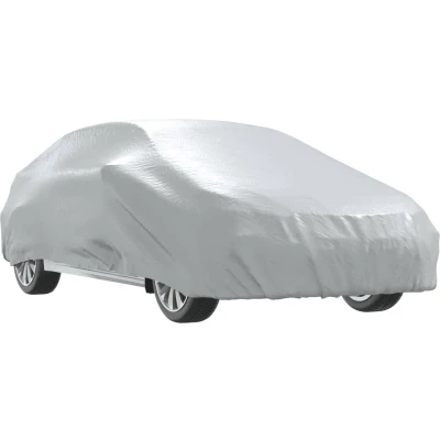 Afbeelding van vidaXL Autohoes voor sedan met gespriemen XL volledig zilverkleurig