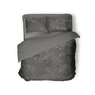 Afbeelding van Eleganzzz Dekbedovertrek Crushed Velvet Dark Grey 240x200/220cm 100% Lits Jumeaux dekbedovertrekken