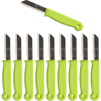 Afbeelding van Solingen Schilmesje RVS Glad 16 cm met &quot;Blade Cover&quot; Groen 500 Stuks