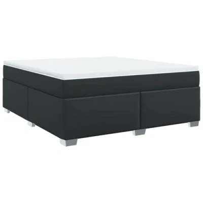 Afbeelding van vidaXL Boxspring met matras kunstleer zwart 180x200 cm
