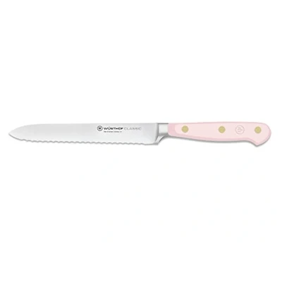 Image de Wüsthof Couteau à saucisses classique au sel rose de l&#039;Himalaya avec bord dentelé 14 cm