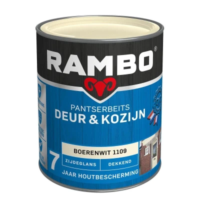 Afbeelding van Rambo Pantserbeits Deur &amp; Kozijn Dekkend Zijdeglans Boerenwit 1109