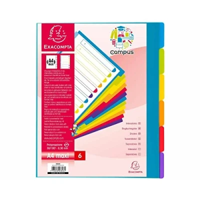 Afbeelding van Exacompta 3806E 25x Intercalaires PP A4+