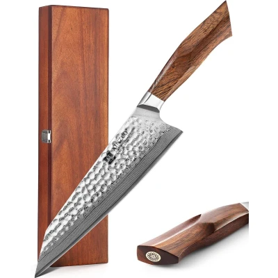 Afbeelding van Professioneel Koksmes Japans Damascus Staal met Poederstalen kern (Hitachi SRS13) / Bunkames Xinzuo B32D Series Extreem scherp en hard (62 64 HRC)