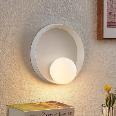 Afbeelding van Lucande Andelina wandlamp, rond, wit