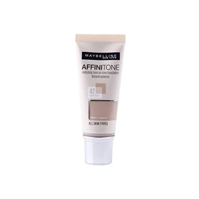 Afbeelding van MAYBELLINE AFFINITONE PERFECTING EN BESCHERMING FOUNDATION Foundation, Dark Beige &#039;42&#039;