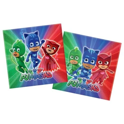 Image de Lot serviettes PJ Masks Super 33 x cm 20 pièces