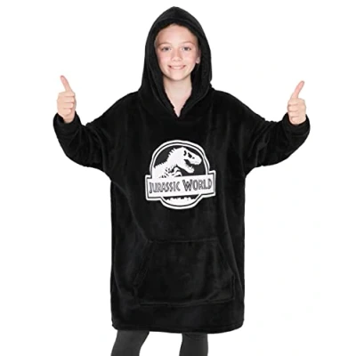 Afbeelding van Jurassic World Trui voor kinderen, dinosaurustrui van fleece, zwart, één maat, zwart.
