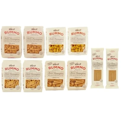 Afbeelding van 10 x Rummo pasta Maccheroncelli, Penne Rigate, Conchiglie Lumachine, Tripoline, Italiaanse van durumtarwegriesmeel, 500 g