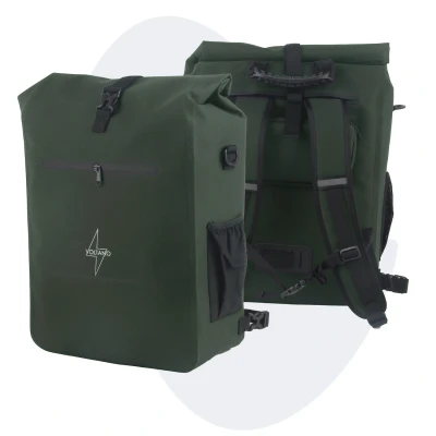 Afbeelding van Voltano Luxe E bike Fietstas / Rugtas Olijf Groen 28L Laptopvak