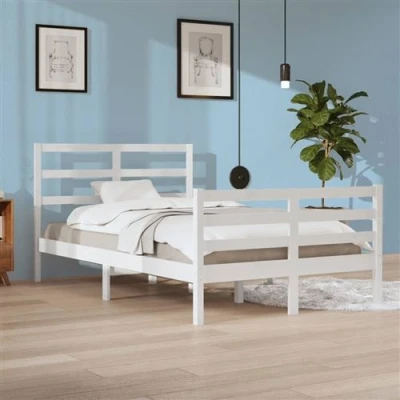 Afbeelding van vidaXL Bedframe massief grenenhout wit 120x200 cm