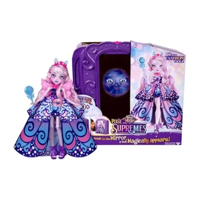 Afbeelding van Magic Mixies Pixie Supremes Mirror Luna The Butterfly Supreme. Magische toverdrankmix, vind maansteen, los om een 10,5 inch Supreme pop te onthullen. Meer dan 50