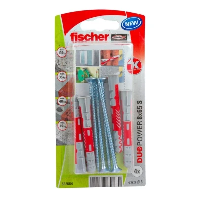 Afbeelding van Fischer Plug Duopower 8x65mm met schroef 4 stuks