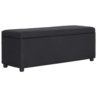 Afbeelding van Bankje met opbergvak 116 cm polyester zwart