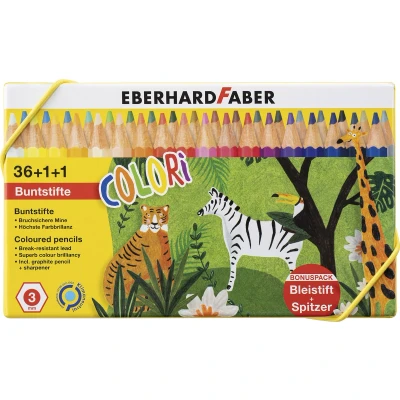 Afbeelding van Eberhard Faber kleurpotloden 36 stuks met grafietpotlood en puntenslijper EF 514838