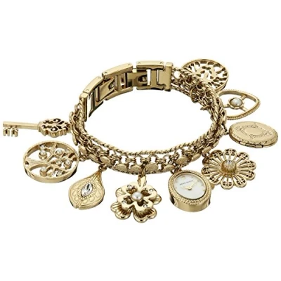 Afbeelding van ANNE KLEIN 10/8096 Bedelhorloge voor dames met kristallen, Roze, 10/8096RMCH