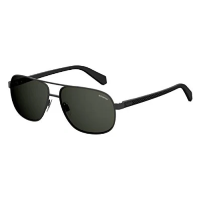 Afbeelding van Polaroid Aviator Mens Matte Black Gris Polarisé