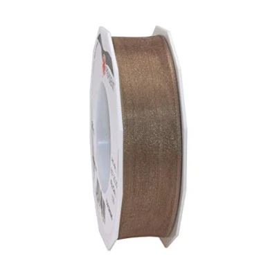 Afbeelding van Präsent Four Seasons Organzalint 25 mm x m, taupe