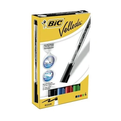 Image de Marqueur pour tableau blanc Velleda Pocket pointe ogive 4.2mm assortis Boite de 4