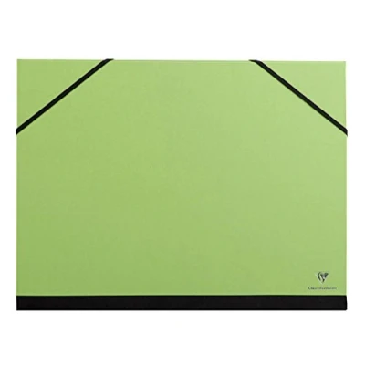 Image de Clairefontaine 44804C Un carton à dessin fermeture élastiques 28x38 cm, Vert pomme