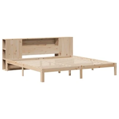 Afbeelding van vidaXL Bed met boekenkast zonder matras massief grenenhout 180x200 cm