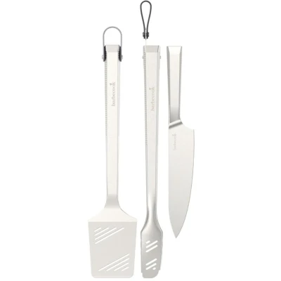 Afbeelding van Barbecook Premium set met spatel, chef mes en tang uit rvs 45.7cm
