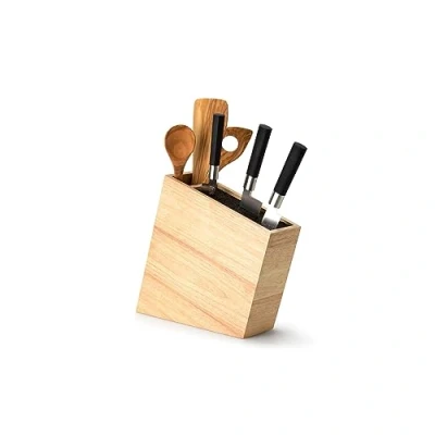 Afbeelding van Continenta Messenblok in Hout Rubberhout H29,5x28x9cm Messen niet Inbegrepen