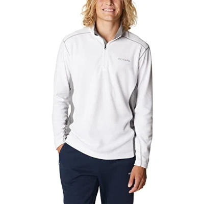 Afbeelding van Columbia Klamath Range heren fleecetrui met halve ritssluiting, wit, stadsgrijs (city grey), XXL
