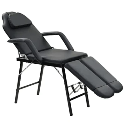 Image de vidaXL Fauteuil de massage pour traitement facial Simili cuir Noir110161