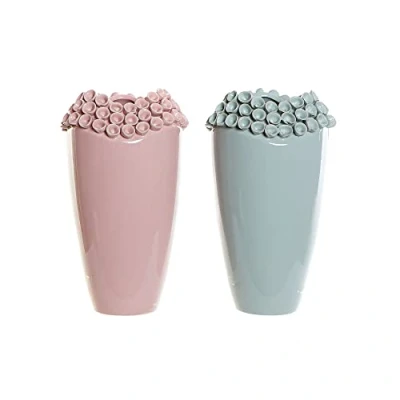 Afbeelding van Vaas DKD Home Decor Roze Turkoois Keramiek Mediterrane (2 pcs) (19 x 19 33 cm)