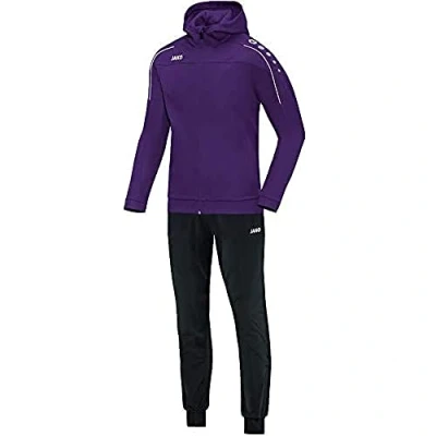 Afbeelding van JAKO Classico trainingspak kinderen polyester met capuchon, nachtblauw/citro, 164, M9450, Lila.