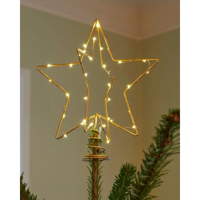 Afbeelding van Sirius Christina Stervormige Piek Met LED Verlichting 25 Cm Goud