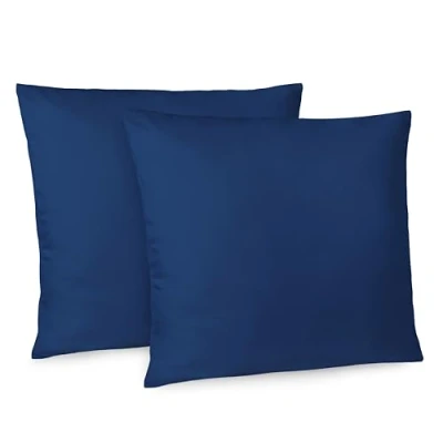 Afbeelding van Dreamzie kussensloop, 80 x cm, set van 2 kussenslopen microvezel met ritssluiting, Oeko Tex gecertificeerd, donkerblauw
