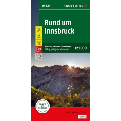 Afbeelding van Rund um Innsbruck, Wander , Rad und Freizeitkarte 1:35.000, freytag &amp; berndt, WK 5241