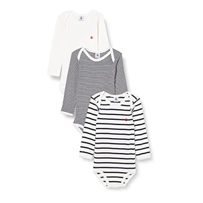 Afbeelding van Petit Bateau JongensMeisjes Romper met print in 3 pack de kleur Donkerblauw, maat: 92
