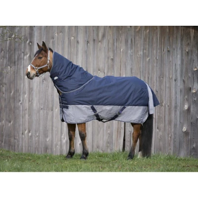 Image de EQUITHÈME Turnout Rug Tyrex 600D 0g Marine/Gris 95/130