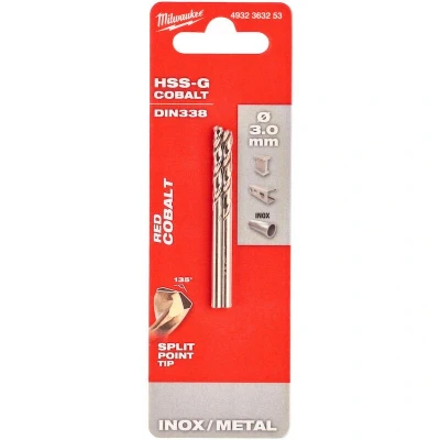 Afbeelding van Milwaukee Metaalboor HSS G Cobalt 3 x 61 mm (2 stuks)