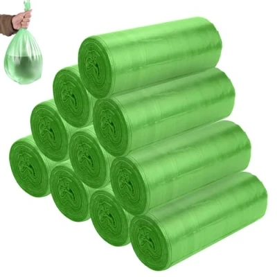 Afbeelding van 200 stuks vuilniszakken van 20 liter, bijzonder scheurvast en waterdicht, recyclebaar, voor de keuken, het verzamelen restafval recyclebaar afval (50 x 45