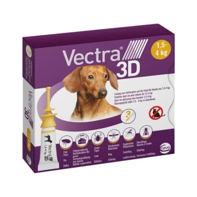 Afbeelding van Vectra 3D Hond ( XS 1,5 4 kg) 3 pipetten