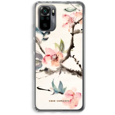 Afbeelding van Case Company® hoesje geschikt voor Xiaomi Redmi Note 10 Pro Japanse bloemen Soft Cover Telefoonhoesje Bescherming aan alle Kanten en Schermrand